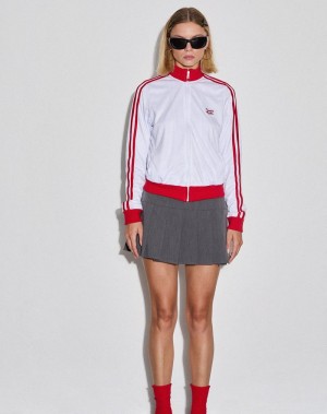 Motel Rocks Makira Zip Up Naisten Takit Valkoinen Punainen | QZK4616WB