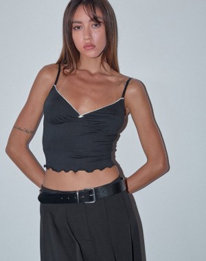 Motel Rocks Mia Ballet Cami Naisten Liivi Mustat | JGS696DV