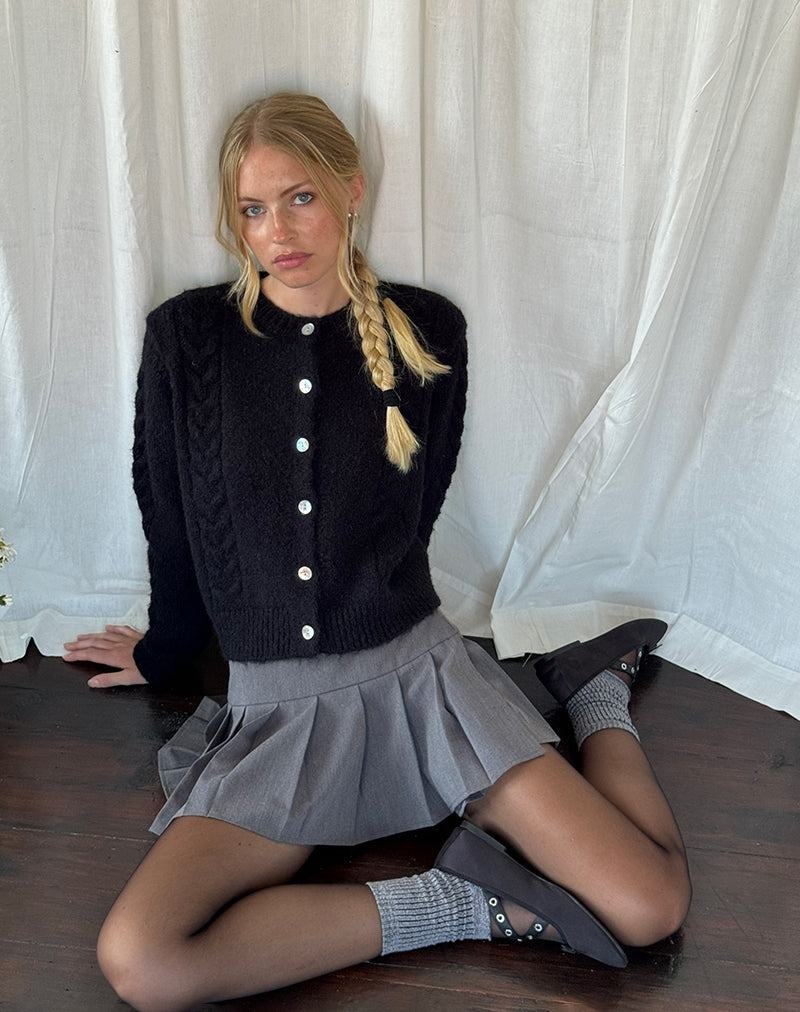 Motel Rocks Abelia Cable Knit Naisten Neuletakki Mustat | PND8786GW