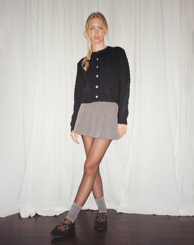 Motel Rocks Abelia Cable Knit Naisten Neuletakki Mustat | PND8786GW