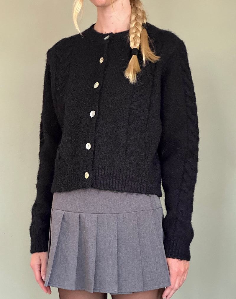 Motel Rocks Abelia Cable Knit Naisten Neuletakki Mustat | PND8786GW