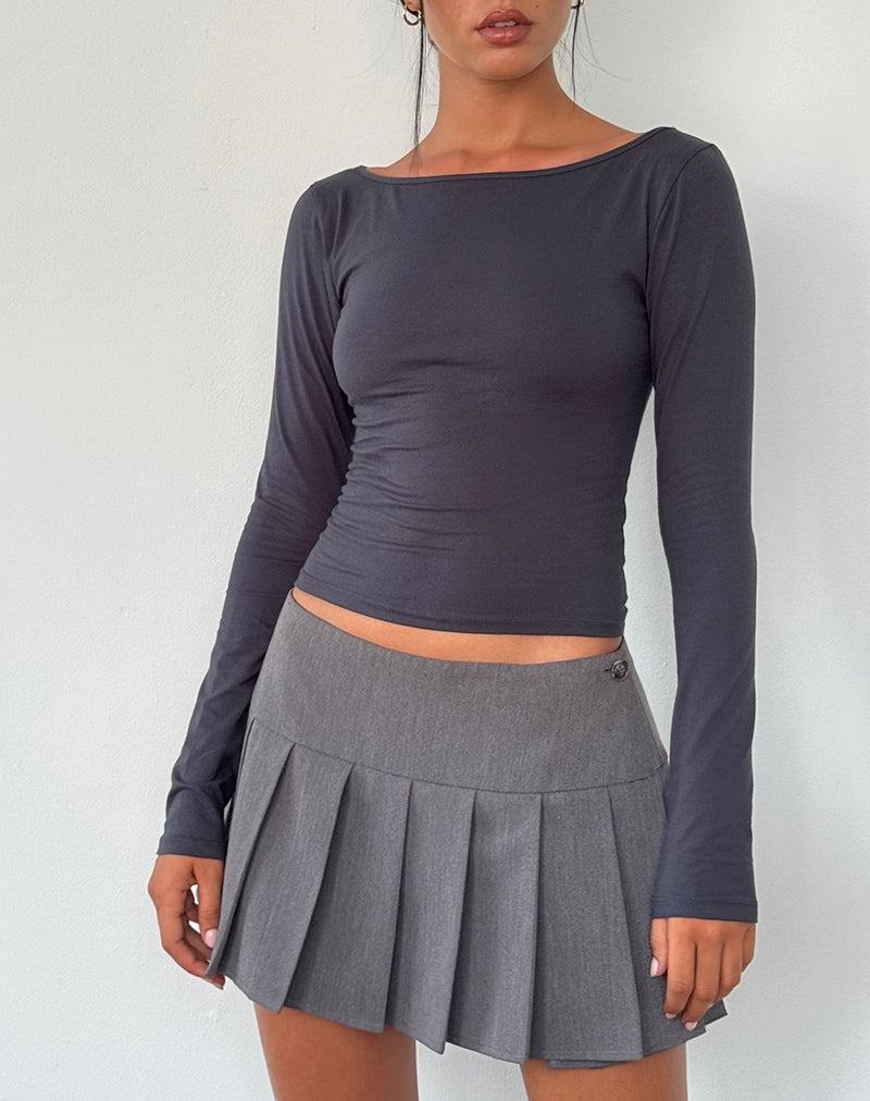 Motel Rocks Amabon Long Sleeve Naisten T Paidat Sininen Harmaat | VUJ7199EX