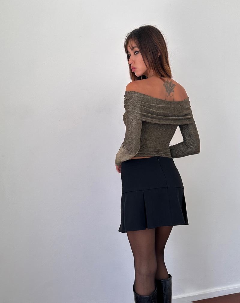 Motel Rocks Andi Long Sleeve Bardot Naisten T Paidat Kultaiset | BQY4097TJ