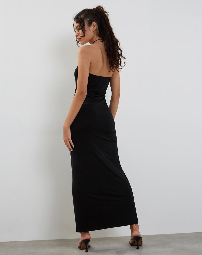 Motel Rocks Annalise Bandeau Slinky Naisten Maxi Mekko Mustat | QXK8345OR