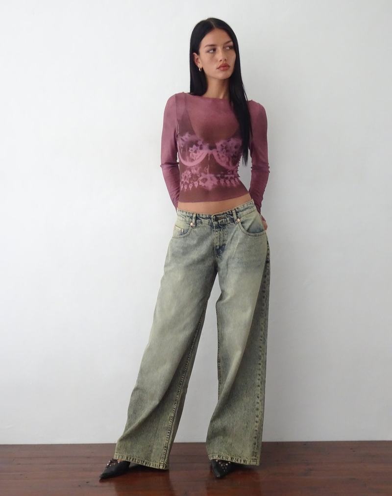 Motel Rocks Armali Long Sleeve Naisten T Paidat Punainen | HAH9911YL