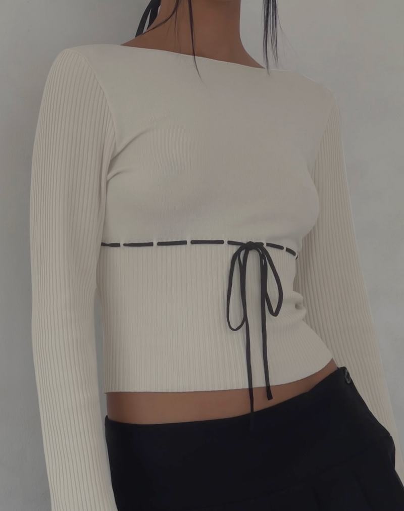 Motel Rocks Awdella Neulottu Long Sleeve Naisten T Paidat Beige | MHU4897GJ