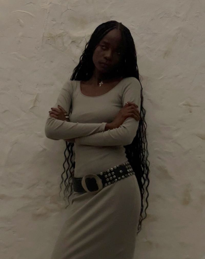 Motel Rocks Belila Long Sleeve Naisten Maxi Mekko Vihreä Harmaat | OCR5432QH