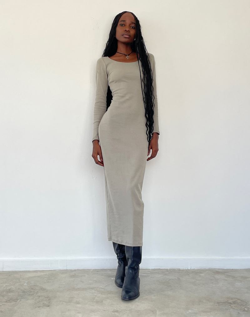 Motel Rocks Belila Long Sleeve Naisten Maxi Mekko Vihreä Harmaat | OCR5432QH