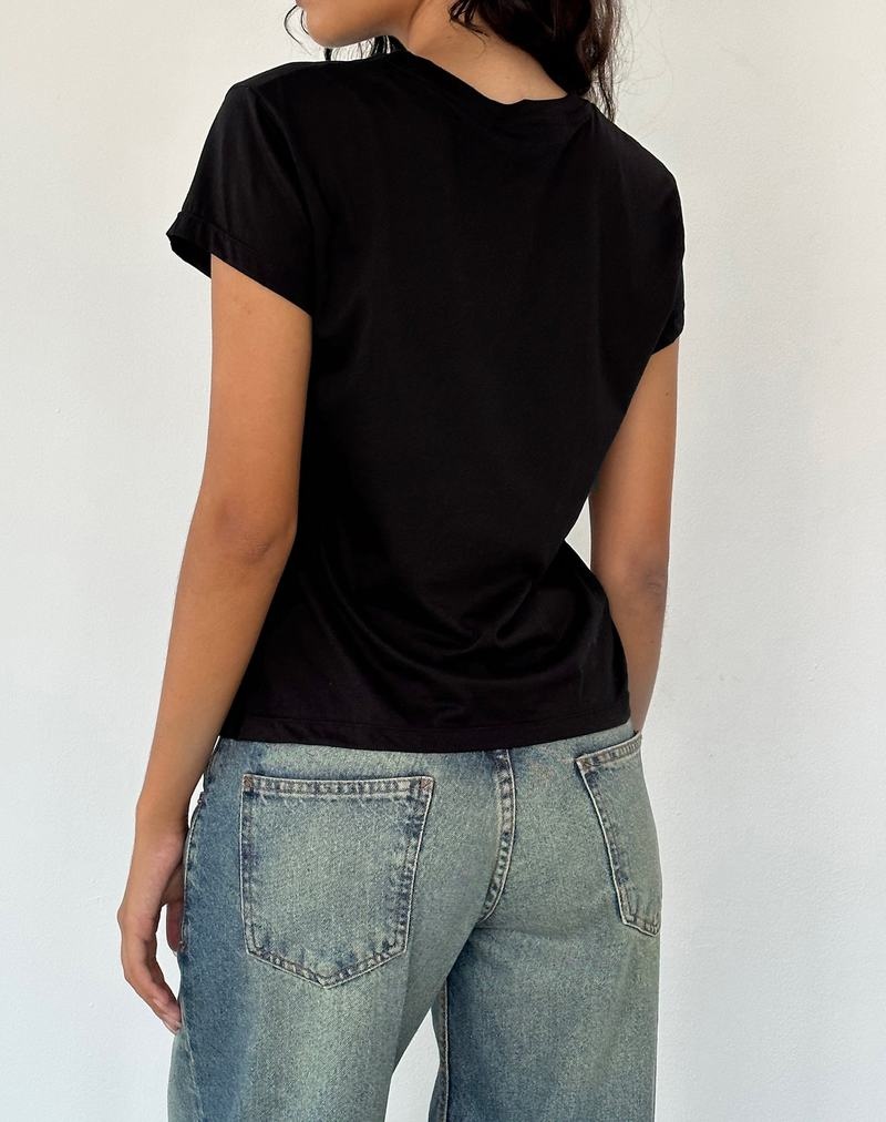 Motel Rocks Clio Baggy Tee Naisten T Paidat Mustat | DED2995DK