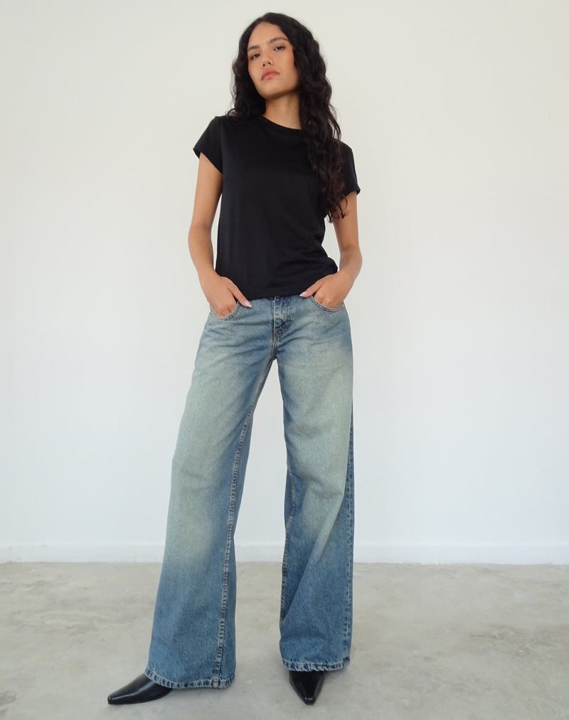 Motel Rocks Clio Baggy Tee Naisten T Paidat Mustat | DED2995DK