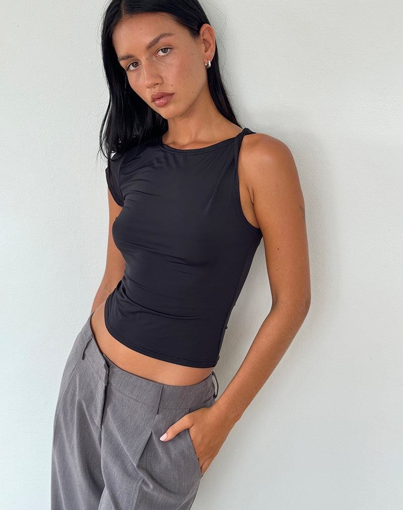 Motel Rocks Dannas Asymmetric Naisten T Paidat Mustat | XPC1331WL