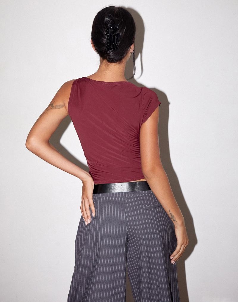 Motel Rocks Dannas Twist Shoulder Naisten T Paidat Punainen | QVP5852SH