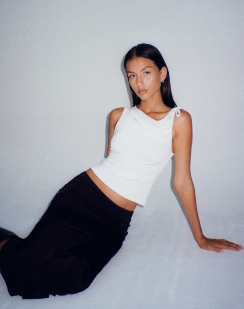 Motel Rocks Hagne Crop Top Naisten Liivi Valkoinen | HDB949FO