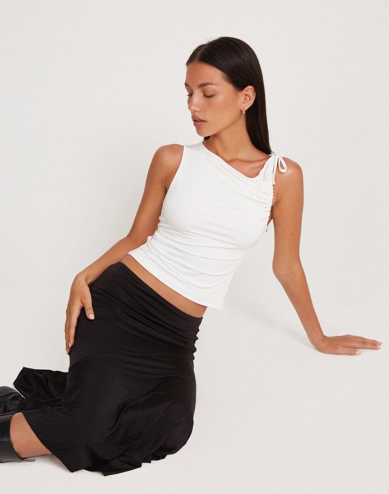 Motel Rocks Hagne Crop Top Naisten Liivi Valkoinen | HDB949FO