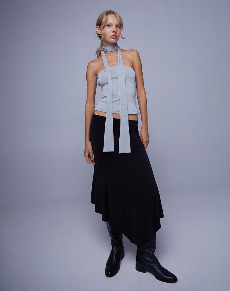 Motel Rocks Jeldia And Scarf Set Naisten Olkaimettomat Rintaliivit Hopea | SGI2248NP