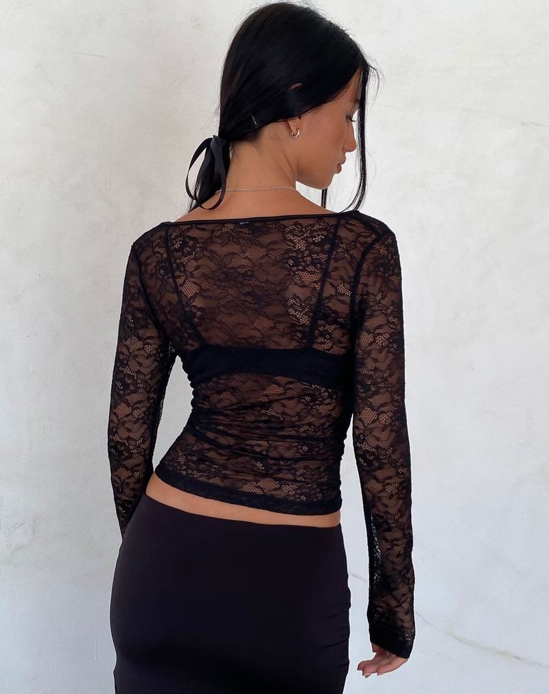 Motel Rocks Lainey Unlined Long Sleeve Naisten T Paidat Mustat | HGE265VK