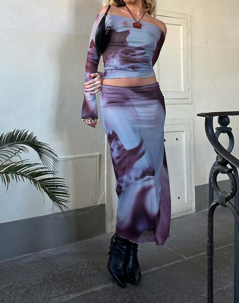 Motel Rocks Lassie Low Rise Mesh Midi Naisten Hameet Harmaat | XHS5125AI