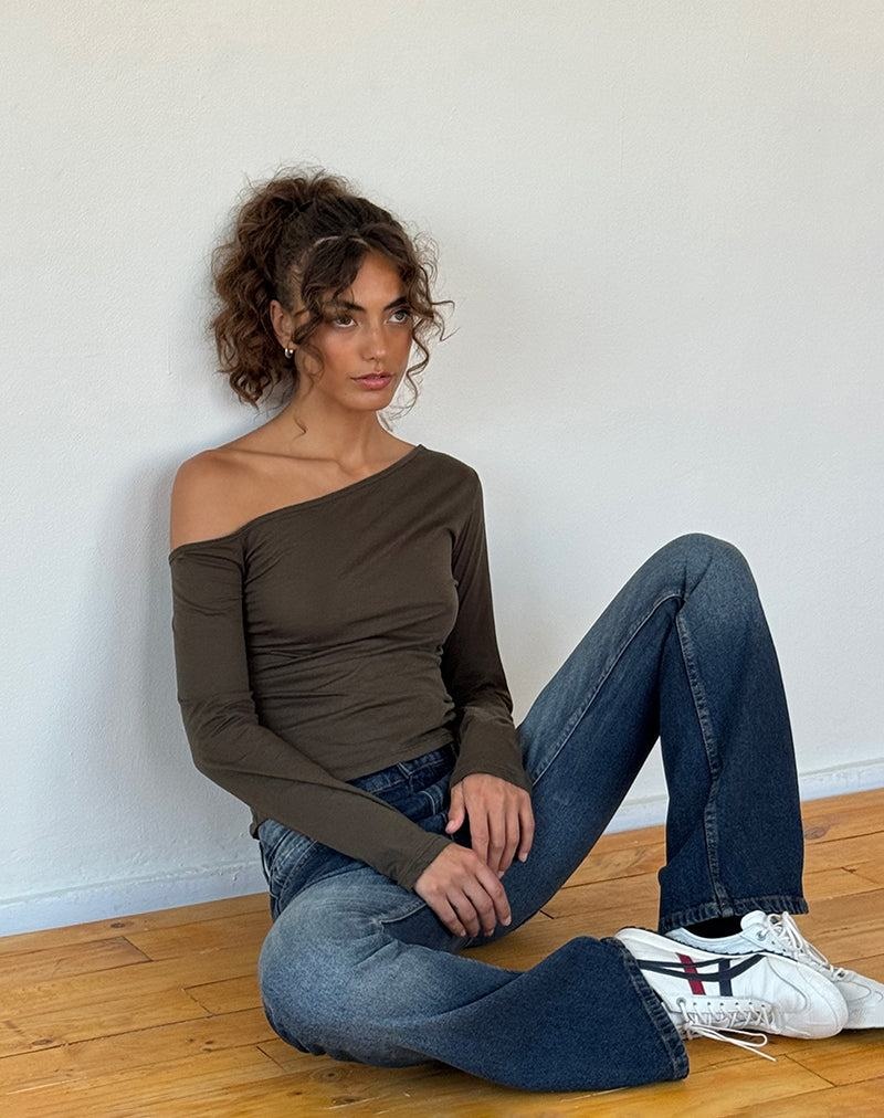 Motel Rocks Ledez Asymmetrical Slouchy Naisten T Paidat Vihreä | SDG4541JN