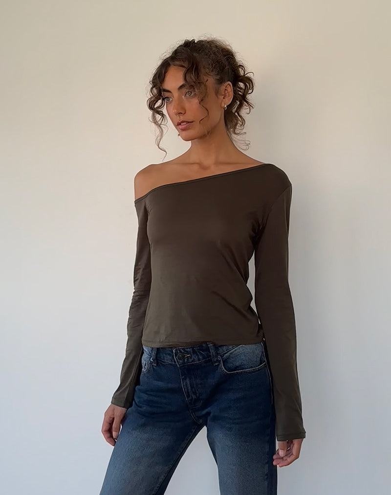 Motel Rocks Ledez Asymmetrical Slouchy Naisten T Paidat Vihreä | SDG4541JN