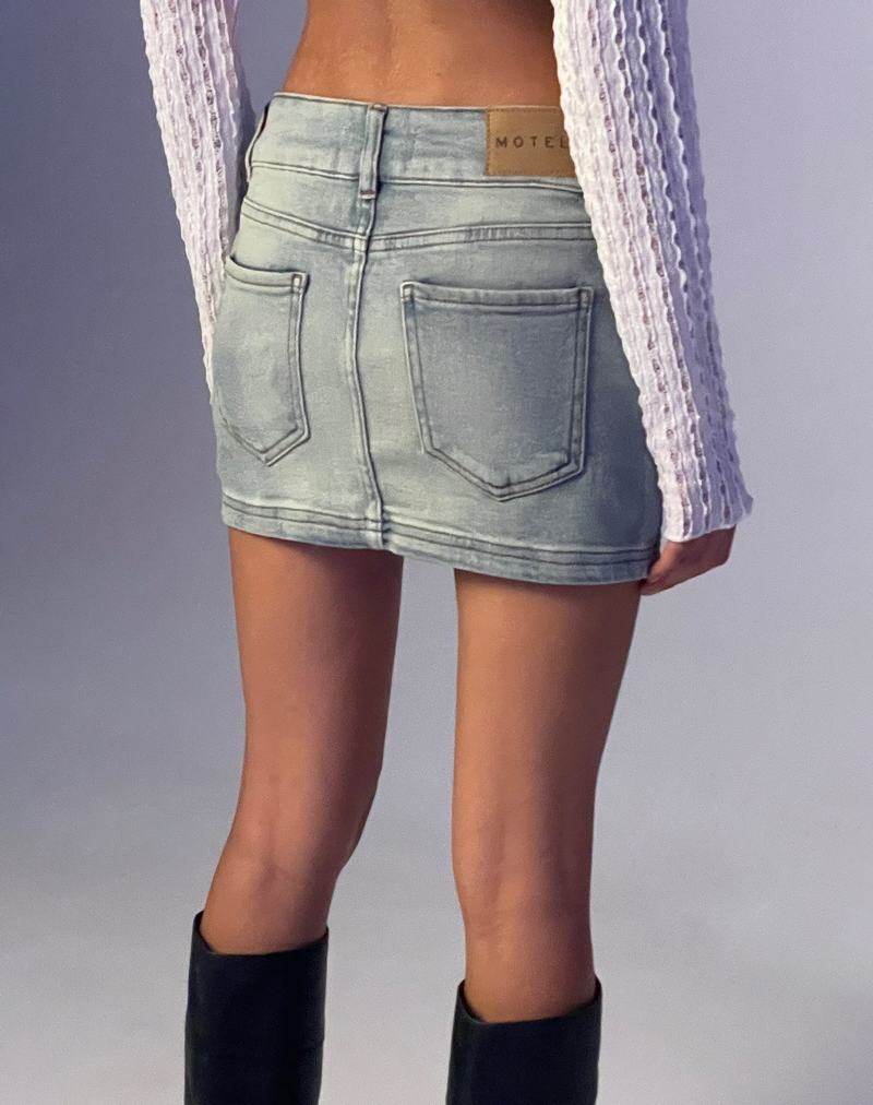 Motel Rocks Low Rise Mini Naisten Denim Skirt Sininen | ORU876DN