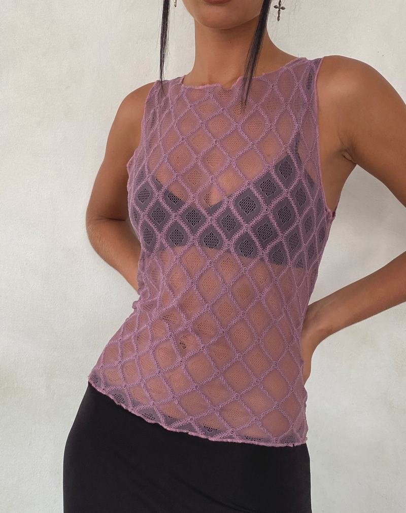 Motel Rocks Maloe Pitsi Patterned Naisten Hihaton Paita Violetit | REC6758LF