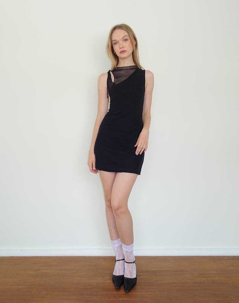 Motel Rocks Masita Asymmetric Naisten Mini Mekko Mustat | AVY4510HQ