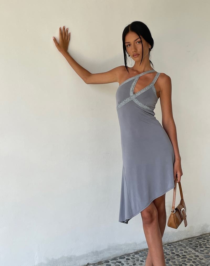 Motel Rocks Motel X Jacquie Chrissy Asymmetric Naisten Mini Mekko Harmaat | PWR728KZ