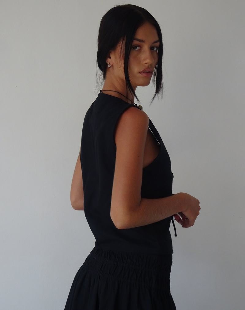 Motel Rocks Motel X Jacquie Kayve Tie Front Naisten Leikatut Topit Mustat | PJT6932JI