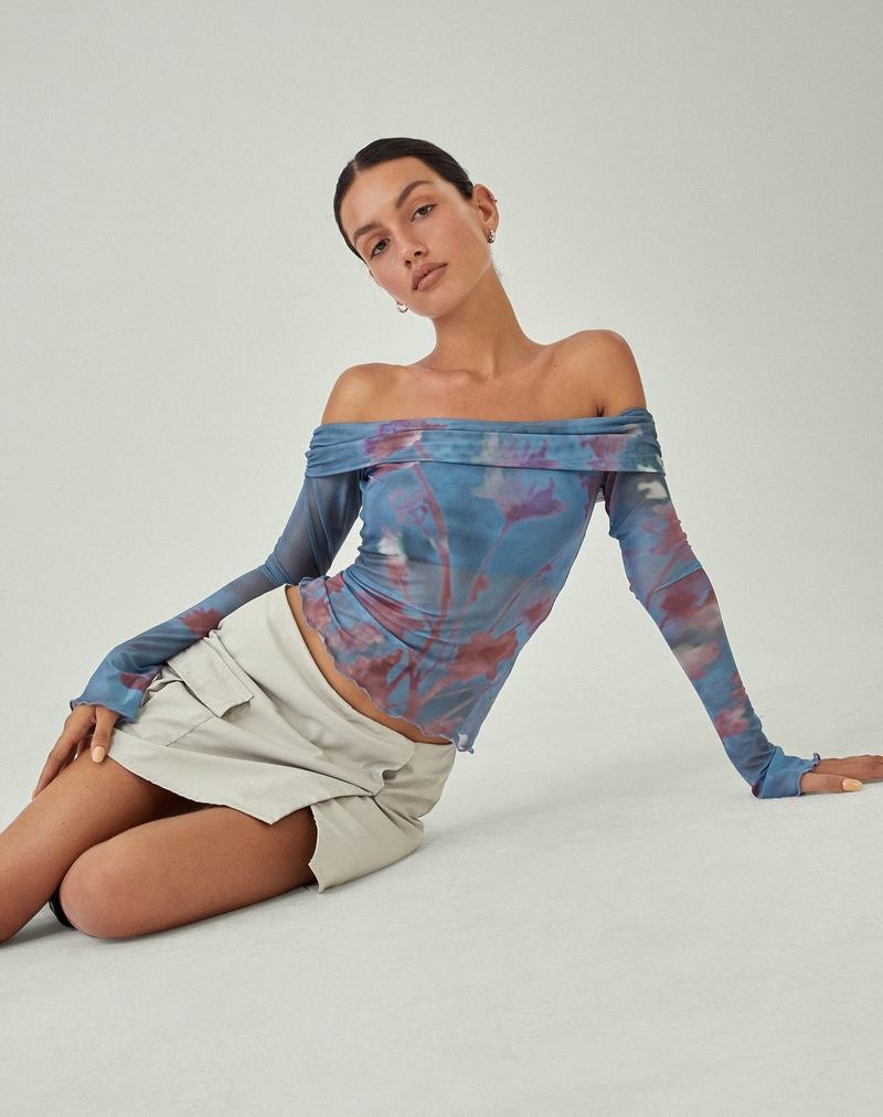 Motel Rocks Motel X Jacquie Nagya Long Sleeve Naisten T Paidat Sininen | IWB3566YP