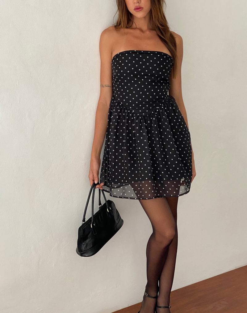 Motel Rocks Murni Bandeau Naisten Mini Mekko Mustat | ISH1313NR