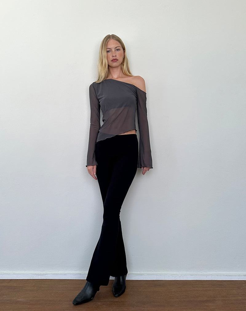 Motel Rocks Narcissa Asymmetric Long Sleeve Naisten T Paidat Sininen Harmaat | MBW7558TR