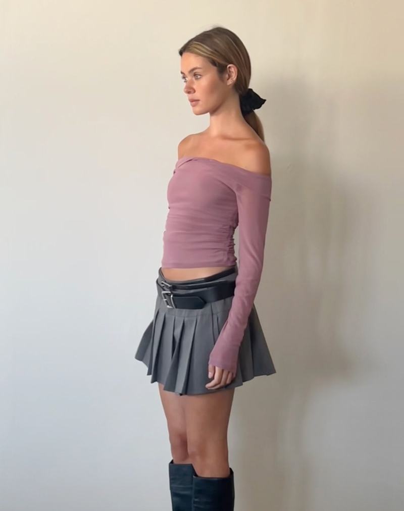 Motel Rocks Nauri Long Sleeve Bardot Naisten T Paidat Violetit | YBO1321XG
