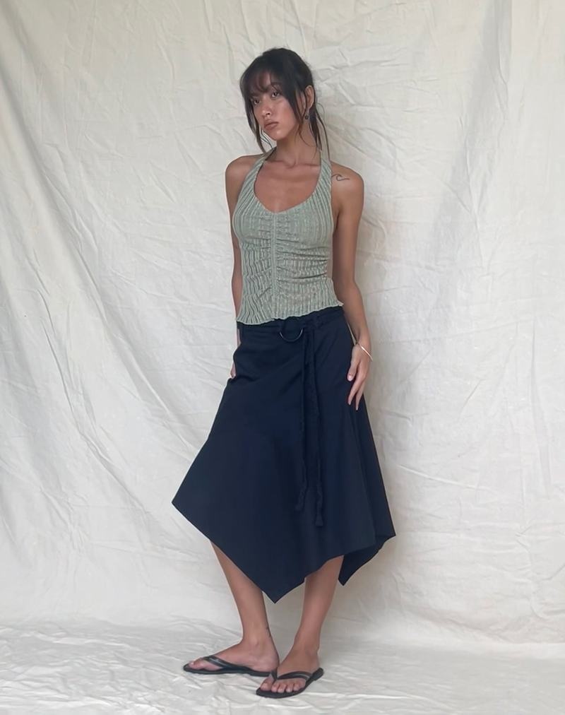 Motel Rocks Nejusi Asymmetric Midi Naisten Hameet Mustat | HLX144KI