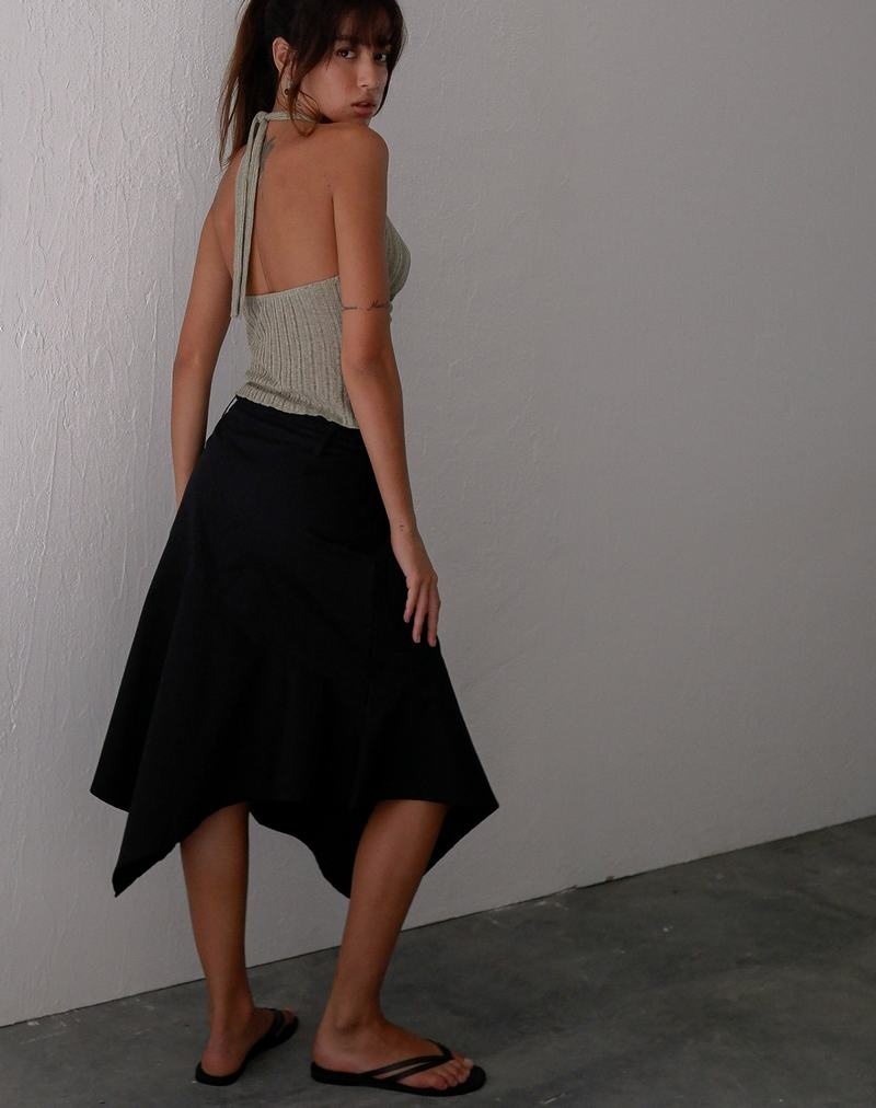 Motel Rocks Nejusi Asymmetric Midi Naisten Hameet Mustat | HLX144KI