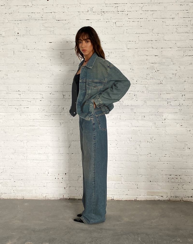 Motel Rocks Oversized Naisten Denim Takit Ruskea Sininen | WYB807BV