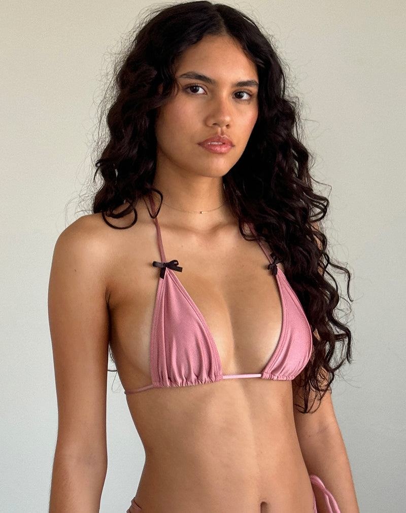 Motel Rocks Pami Naisten Bikini Topit Pinkki Mustat | ICW7568MG
