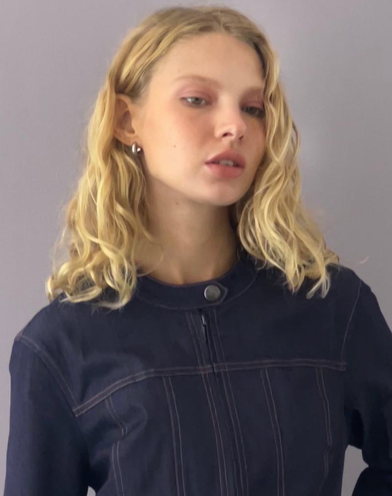 Motel Rocks Puria Fitted Look Tailored Naisten Denim Takit Sininen | VRL390GH