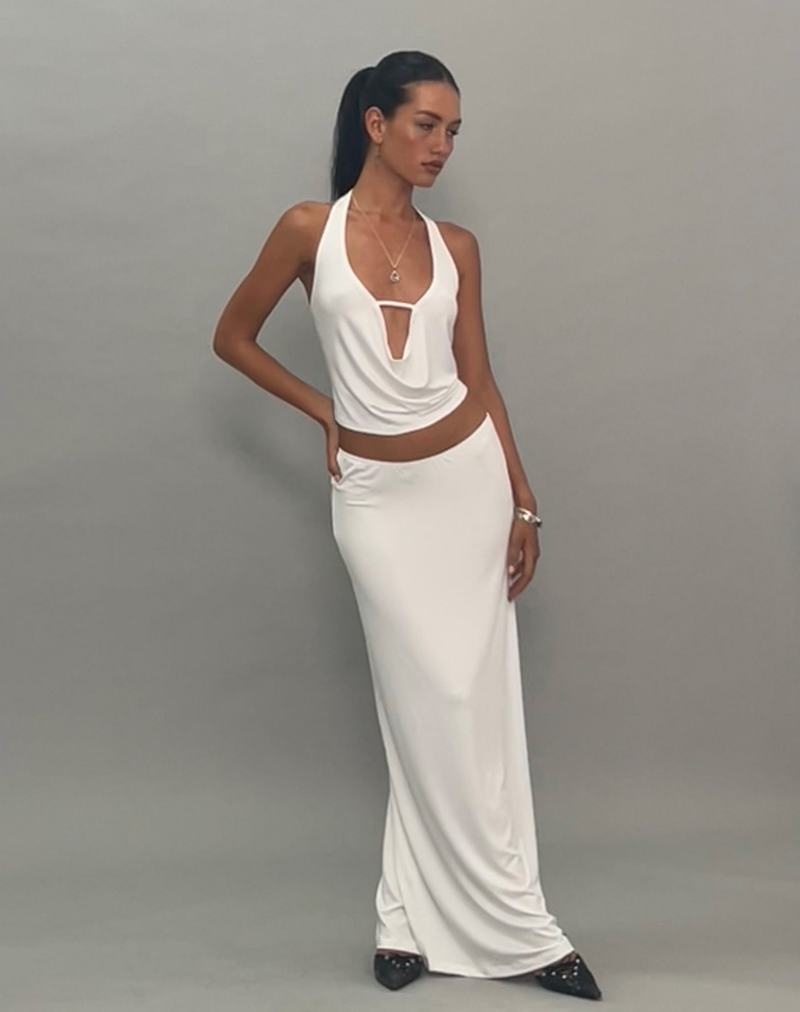 Motel Rocks Rim Jersey Maxi Naisten Hameet Valkoinen | DTL7825ZZ
