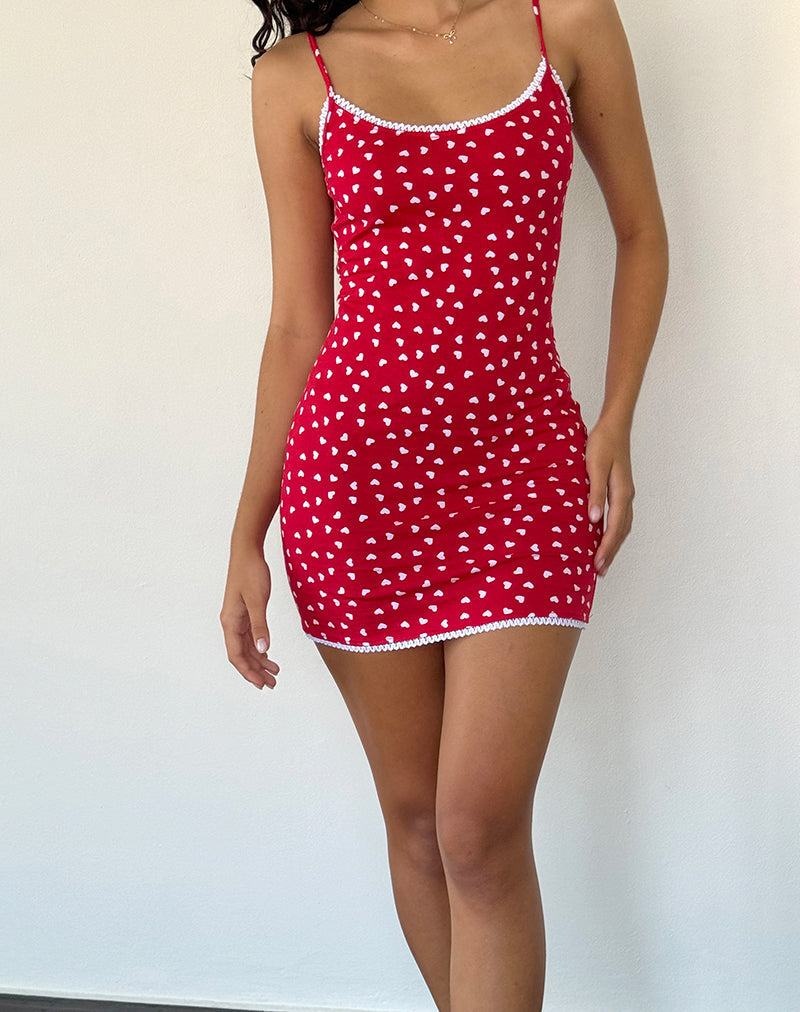 Motel Rocks Riniki Bodycon Naisten Mini Mekko Punainen | NDY3018SF