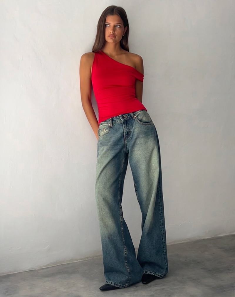 Motel Rocks Sohan Twist Sleeve Naisten Liivi Punainen | WDQ1014GZ
