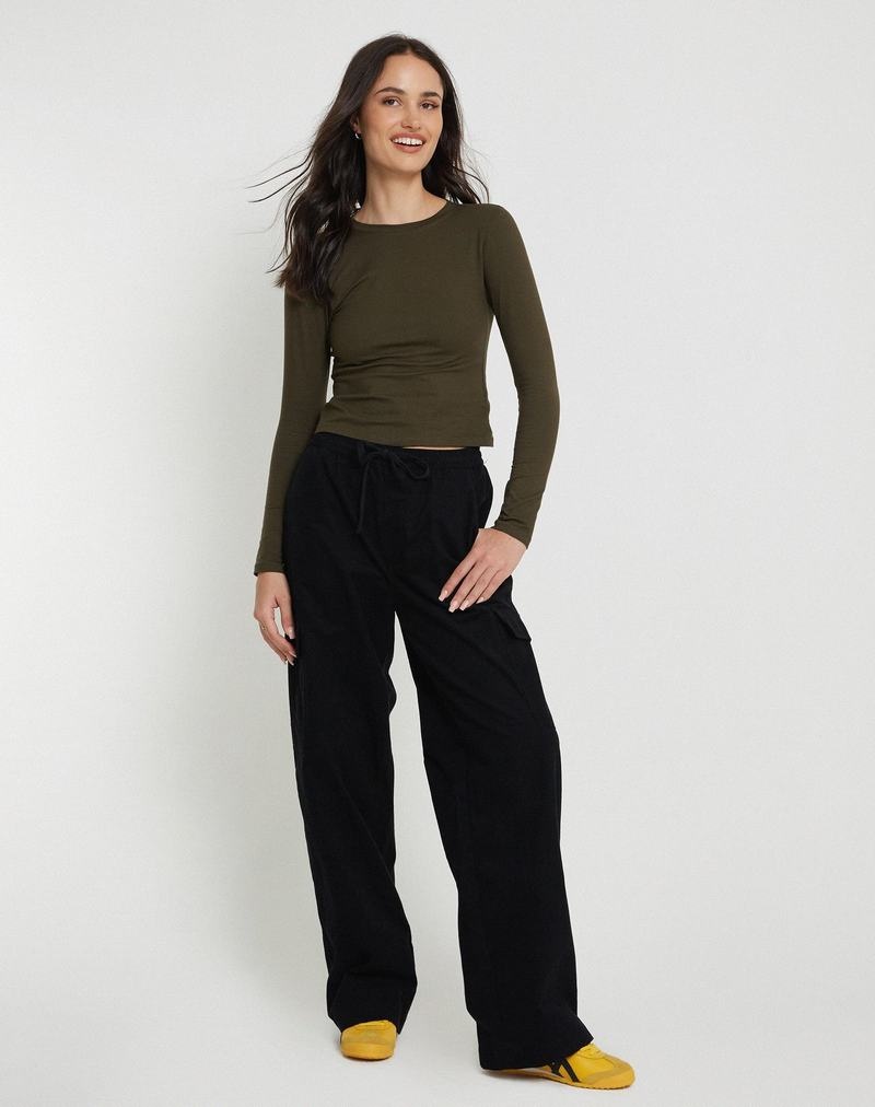 Motel Rocks Suratmi Long Sleeve Naisten T Paidat Vihreä | YLS2988TW