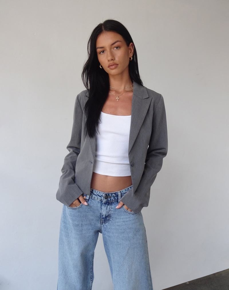 Motel Rocks Walid Cropped Naisten Bleiseri Harmaat | OAM7873SK