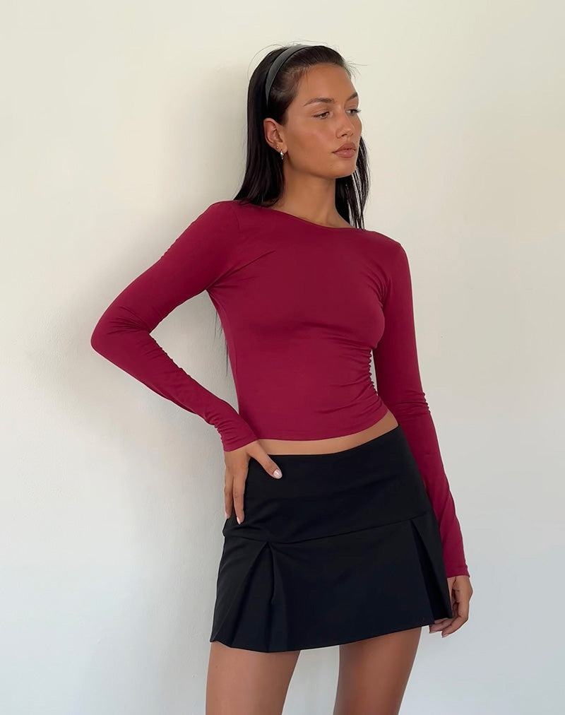 Motel Rocks Xiabon Backless Long Sleeve Naisten T Paidat Punainen | DZD9628SI